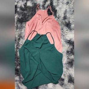 Wrap curved hem cami tops